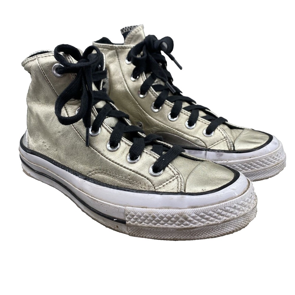 Converse Chuck Taylor Shoe Women 7 Metallic Gold Sneaker Academia Y2k Basketball